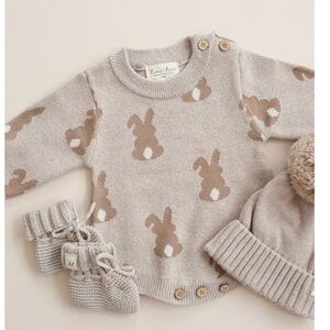 Cozy Beige Bunny Romper